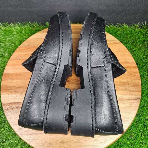 Born Womens Carrera Loafer Size 7.5 M Black Penny Flat Shoe Platform Lug Sole - Picture 8 of 11